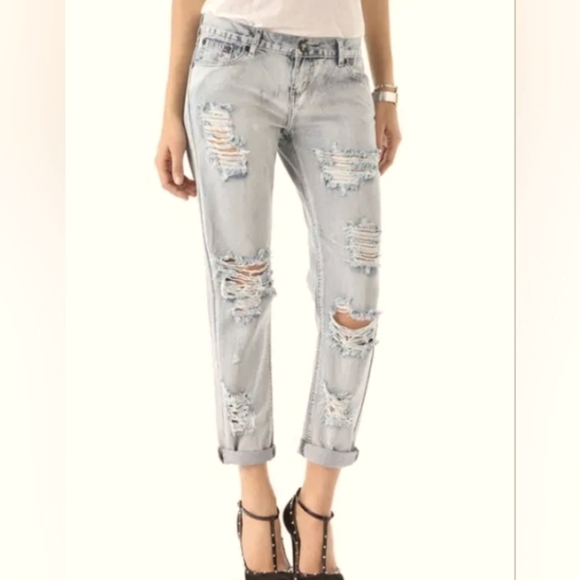 One Teaspoon | Awesome Baggies Distressed Low Waist Boyfriend Jeans | Size 26 - Picture 1 of 15